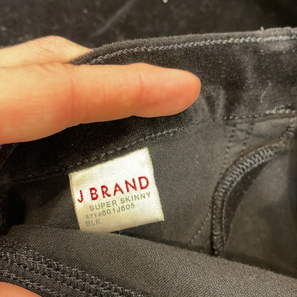J BRAND SUPER SKINNY BLACK “velvet” Jeans Size 26 - Picture 6 of 7
